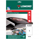 Бумага Lomond 2410003 A4/85гр/м2/25л./белый глянцевое самоклей. для струйной печати