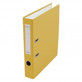 Папка-регистратор А4, 50мм Lamark PP, желтый, металл.окантовка, карман, собранная