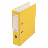 Папка-регистратор А4, 80мм Lamark PP, желтый, металл.окантовка, карман, собранная