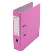 Папка-регистратор А4, 80мм Lamark PP, розовый, металл.окантовка, карман, собранная