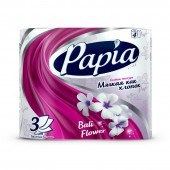 Бумага туалетная Papia Балийский Цветок 3 сл. 4рул/уп Бумага туалетная Papia Балийский Цветок 3 сл. 4рул/уп