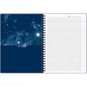 Бизнес-тетрадь 120л,А5,Space Galaxy,210х152мм,70квм,белый,карман
