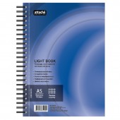 Бизнес-тетрадь А5 100л LightBook, клетка. спираль, облсиний, блок белый 70г/м