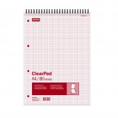 Блокнот А4 80л без/лин, Clear Pad, белый 60г/м