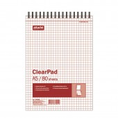 Блокнот А5 80л без/лин, Clear Pad, блок белый 60г/м