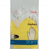 Перчатки резиновые Vileda Professional Контракт M, желтые, 100539 Перчатки резиновые Vileda Professional Контракт M, желтые, 100539