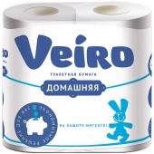 Бумага туалетная Veiro Домашняя 2сл бел втор втул 15м 120/рул 4рул/уп 1c24 Бумага туалетная Veiro Домашняя 2сл бел втор втул 15м 120/рул 4рул/уп 1c24