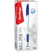 Ручка шариковая Berlingo "Triangle Snow Pro", синяя, 0,7мм, грип ст.12