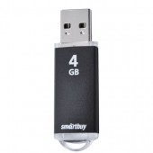 Память Smart Buy USB Flash  4GB V-Cut черный (металл.корпус)