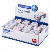 Ластик Brauberg "Game", в форме игральной кости, 24*24*24мм, белый, пакет Ластик Brauberg "Game", в форме игральной кости, 24*24*24мм, белый, пакет