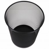 Корзина для бумаг Brauberg "Germanium", большая металлическая 20л, черная Корзина для бумаг Brauberg "Germanium", большая металлическая 20л, черная