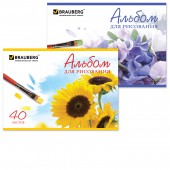 Альбом д/рис. 40л. Brauberg обл.мел.карт., Цветы (2вида) Альбом д/рис. 40л. Brauberg обл.мел.карт., Цветы (2вида)
