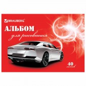 Альбом д/рис. 40л. Brauberg обл.мел.карт., Автостиль (2вида)