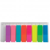 Закладки  Brauberg, 45*12мм, 8цв. х 25л., на пластик. линейке 12 см Закладки  Brauberg, 45*12мм, 8цв. х 25л., на пластик. линейке 12 см