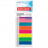 Закладки  Brauberg, 45*12мм, 8цв. х 25л., на пластик. линейке 12 см Закладки  Brauberg, 45*12мм, 8цв. х 25л., на пластик. линейке 12 см