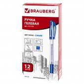 Ручка гелевая Brauberg Geller, прозр. корп, игольчатый пиш. узел, 0,5 мм, рез. держ.