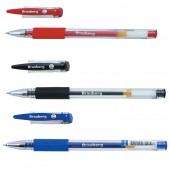 Ручки гелевые Brauberg, набор 3шт, "Number One", упак. ассорти с подвесом,(син, черн, красн)