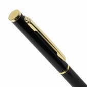 Ручка шариковая Brauberg Slim, золотые детали, синяя