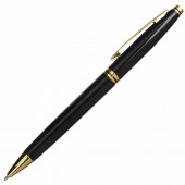 Ручка шариковая Brauberg De luxe, золотые детали, синяя