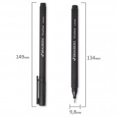 Линер Brauberg "Carbon", супертонкий метал. наконечник 0,4мм, трехгранный корпус, черный Линер Brauberg "Carbon", супертонкий метал. наконечник 0,4мм, трехгранный корпус, черный