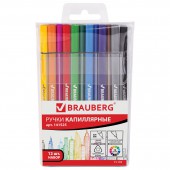 Линер Brauberg, Набор 12 шт., "Aero", супертонкий метал. наконечник 0,4мм, трехгран. корпус Линер Brauberg, Набор 12 шт., "Aero", супертонкий метал. наконечник 0,4мм, трехгран. корпус