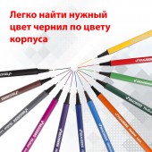 Линер Brauberg, Набор 12 шт., "Aero", супертонкий метал. наконечник 0,4мм, трехгран. корпус Линер Brauberg, Набор 12 шт., "Aero", супертонкий метал. наконечник 0,4мм, трехгран. корпус