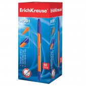 Ручка шариковая Erich Krause "R-301", корпус оранжевый, толщ. письма 0,7мм, 22187, синяя