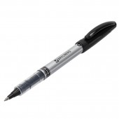 Ручка роллер Brauberg "Control", корпус серебристый, толщ.письма 0,5мм, черная