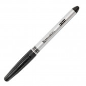 Ручка роллер Brauberg "Control", корпус серебристый, толщ.письма 0,5мм, черная