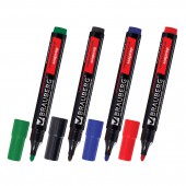 Маркер перманентный (нестираемый) Brauberg, Наб 4шт., "Contract",без клипа,круг.3мм,(чер,син,крас,зел) Маркер перманентный (нестираемый) Brauberg, Наб 4шт., "Contract",без клипа,круг.3мм,(чер,син,крас,зел)