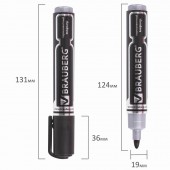 Маркер перманентный (нестираемый) Brauberg "Neo", утолщенный круглый наконечник 5мм, черный Маркер перманентный (нестираемый) Brauberg "Neo", утолщенный круглый наконечник 5мм, черный