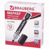 Маркер перманентный (нестираемый) Brauberg "Neo", утолщенный круглый наконечник 5мм, черный Маркер перманентный (нестираемый) Brauberg "Neo", утолщенный круглый наконечник 5мм, черный