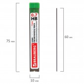 Запасные стержни для механических карандашей 0,7мм, HB, Brauberg "Hi-Polymer", 12шт/уп Запасные стержни для механических карандашей 0,7мм, HB, Brauberg "Hi-Polymer", 12шт/уп