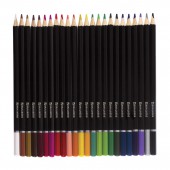 Карандаши цветные 24цв, Brauberg "Artist line", черный корпус, заточенные, высшее качество