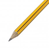 Карандаш чернографитный BRAUBERG, 1 шт., НВ, с ластиком, корпус желтый с черными полосами, заточенный,