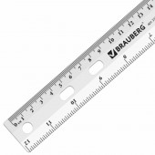 Линейка 30см Brauberg "Сrystal", прозрачная Линейка 30см Brauberg "Сrystal", прозрачная