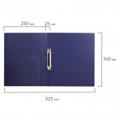 Папка 2 кольца Brauberg Диагональ, 25мм, т-синяя, до 120 листов, 0,8мм