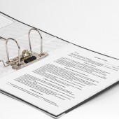 Папка-регистратор А4, 75мм Brauberg Ecoчерная, металлическая окантовка ст. 24