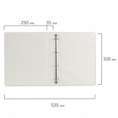 Папка 4 кольца Brauberg обзорная, картон/ПВХ 35мм, белая, до 180листов (для составления каталогов)
