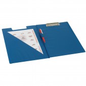Папка-планшет Brauberg с верхним прижимом и крышкой А4 карт/ПВХ, Россия, синяя, двойной срок службы