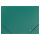 Папка на резинках, Brauberg Стандарт, зеленая, до 300 листов, 0,5мм