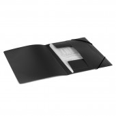 Папка на резинках,  Brauberg Стандарт, черная, до 300 листов, 0,5мм