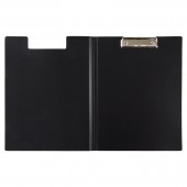 Папка-планшет Brauberg Стандарт, с верх. прижимом и крышкой А4 пласт.черная, до 50лист, 0,9мм