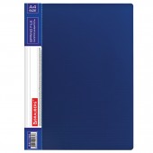 Папка с мет. скоросш. и внутр. карм. Brauberg Contract, синяя, до 100 лист, 0,7мм,бизнес-класс