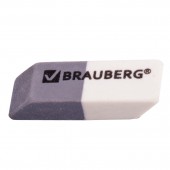 Ластик Brauberg 41*14*8мм, серо/белый, в картонном дисплее Ластик Brauberg 41*14*8мм, серо/белый, в картонном дисплее