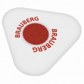 Ластик Brauberg "Energy", треугольный, пласт.держатель, 10*45*45мм, белый, блистер с европодвесом