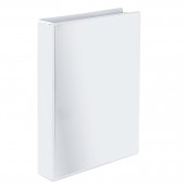 Папка 4 кольца Brauberg, картон/ПВХ, с передним прозрачным карманом, 75мм, белая, до 500 листов
