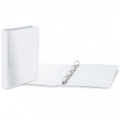 Папка 4 кольца Brauberg, картон/ПВХ, с передним прозрачным карманом, 75мм, белая, до 500 листов