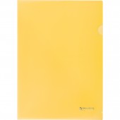 Папка-уголок жесткая Brauberg желтая 0,15мм, 223968