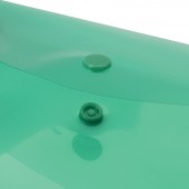 Папка-конверт на кнопке,Brauberg А5 240*190мм, прозрачная , зеленая, 0,15мм